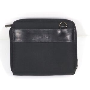 Bosca Newport Napa Leather Trim & Nylon Double Zip Wallet No Strap